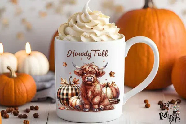 Howdy Fall PNG | Heifer Pumpkin Sublimation Design