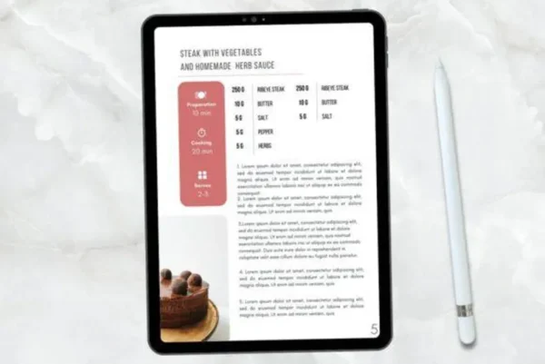 Recipe Ebook Template | Modern & Clean Canva Template Bundle