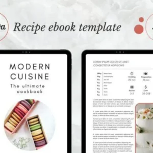 Recipe Ebook Template | Modern & Clean Canva Template Bundle