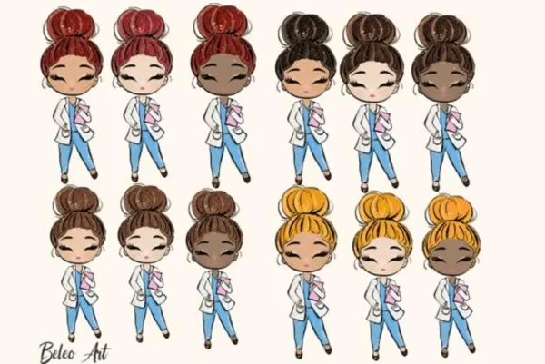 Nurses and Doctors Medical Clipart | High-Resolution Digital Download