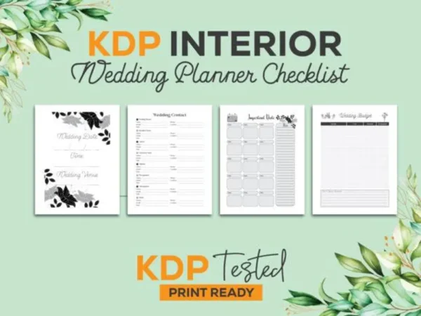 Wedding Planner Checklist KDP Interior | 17-Page Comprehensive Planning Tool | Ready to Upload on Amazon KDP