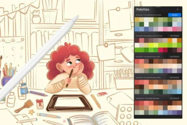 Illustration Brushes 2: Procreate Brushes | 15 Textured Brushes + 5 Color Palettes