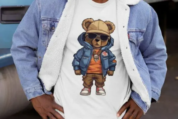 Hip Hop Teddy Bear Illustration for Print-On-Demand (POD)