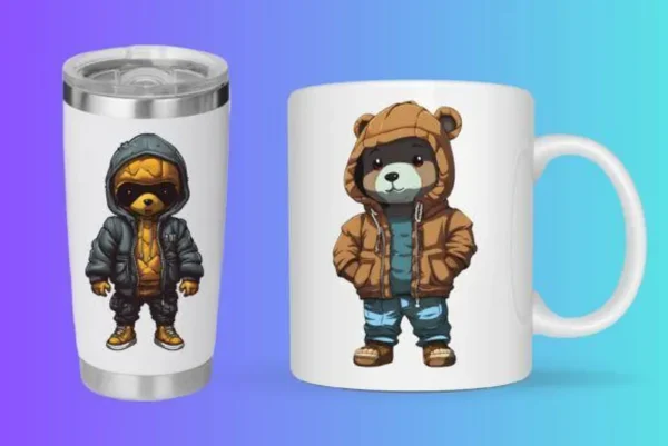 Hip Hop Teddy Bear Illustration for Print-On-Demand (POD)
