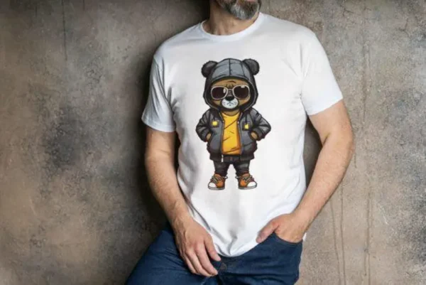 Hip Hop Teddy Bear Illustration for Print-On-Demand (POD)