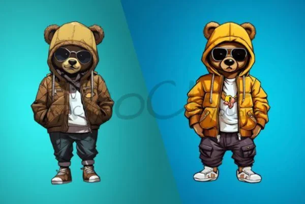 Hip Hop Teddy Bear Illustration for Print-On-Demand (POD)